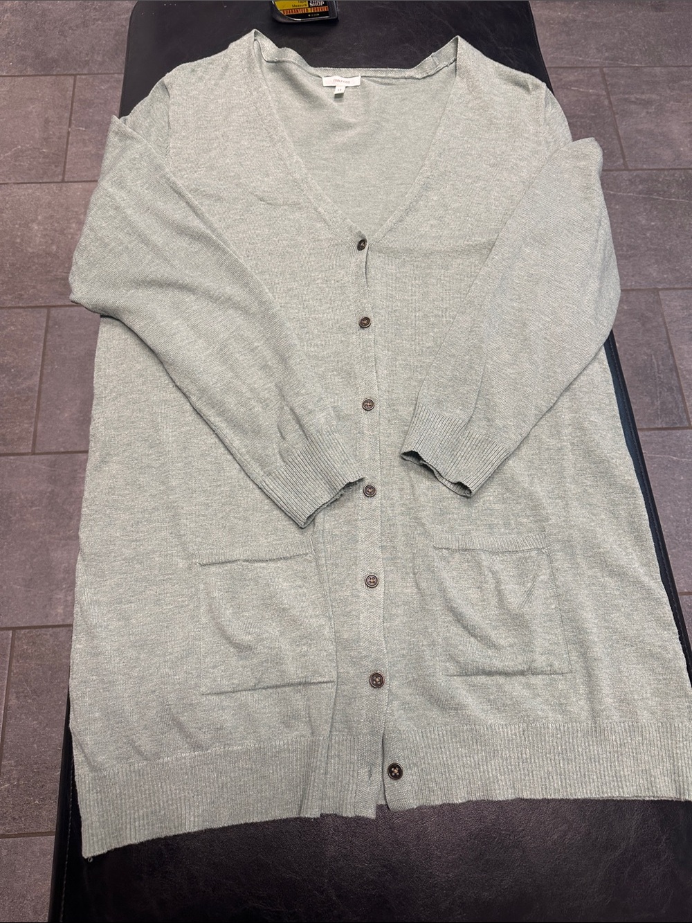 Maurices Light Sage Button-Front Long Cardigan Sweater